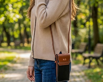 Shoulder Bag, Personalized bag, Crossbody Purse, Phone Holder, Birthday Gift, Leather Bag, Custom Gift, Mom Gift, Gift For Wife, Gift Ideas