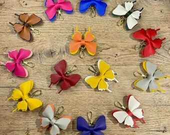 Leather Bag Charm, Butterfly, Purse Charm, Leather Keychain, Unique Gift, Gifts For Her, Gifts for Sister, Gift Ideas, Mom Gift, Pendant