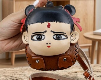 Leather Crossbody Purse, Coin Purse, Shoulder Bag, Small Wallet, Leather Pouch, Birthday Gift, Gifts For Girls, Gift Ideas, Doll
