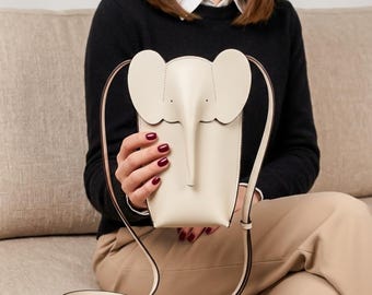 Leather Crossbody Bag, Elephant, Shoulder Bag, Crossbody Purse, Weekender Bag, Money Holder, Phone Holder, Birthday Gift, Gift Ideas, Gift