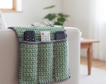 Sofa Organizer Crochet Pattern PDF, Remote Holder Arm Caddy, Storage Pocket , Beginner Friendly