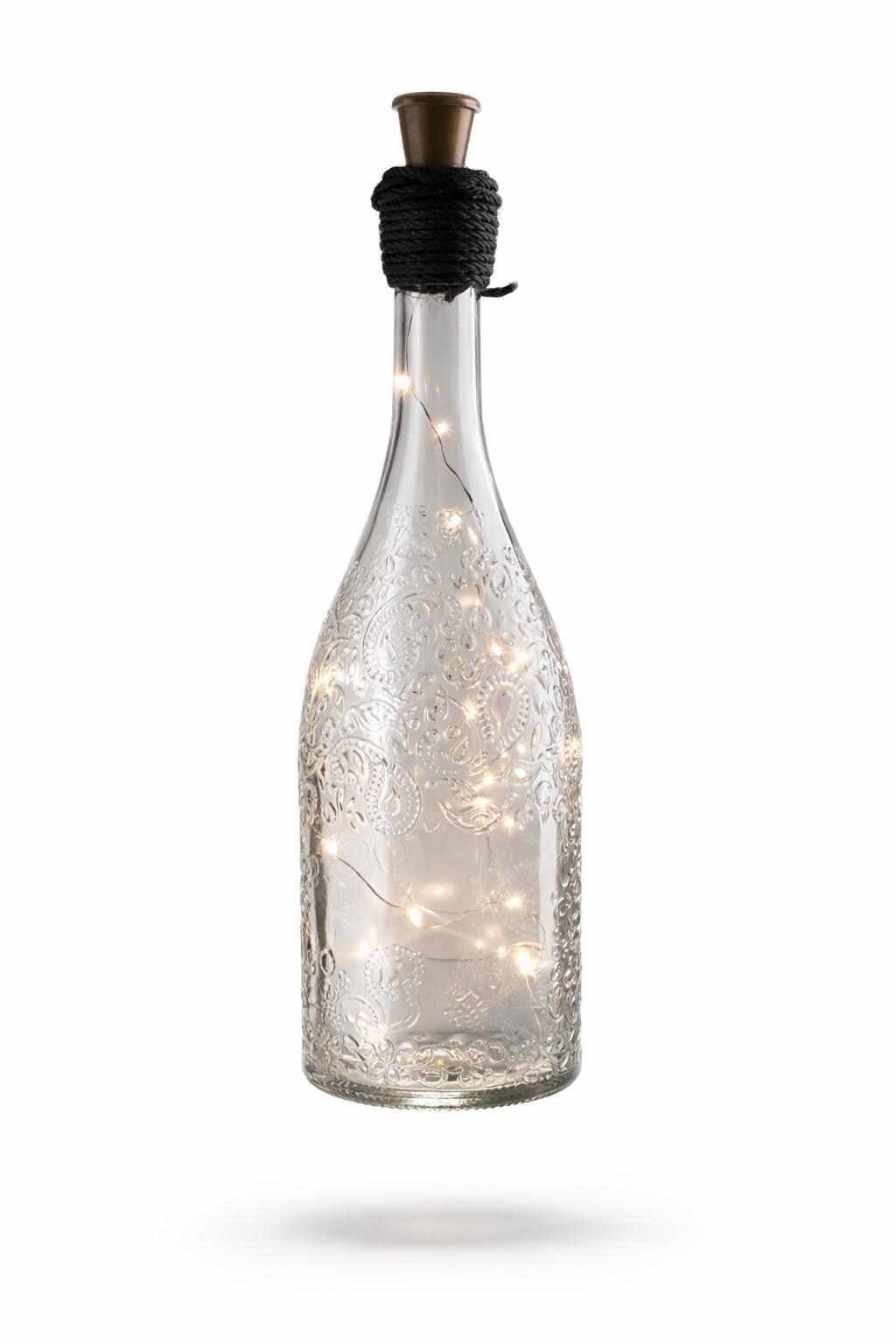 Boxer Gifts Bottiglia Luminosa a LED con Luce stellare in Vetro, Ideale Come Regalo per Compleanno, Natale o Festa della Mamma, Viola, 6.70 x 6.70 x 29.50 cm