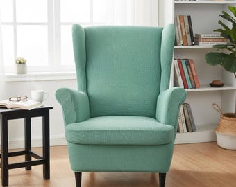 Wingback Stoel Hoes Fauteuil Stretch Fit Zacht Meubelbeschermer Gezellige Stoel Hoes voor Woonkamer Make-over Renovatie Fleece