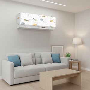 Cubierta nórdica para aire acondicionado de pared, protección contra el polvo, tela protectora, unidad dividida, refrigeración interior, accesorio moderno, elegante, decorativo para el hogar, envoltura montada