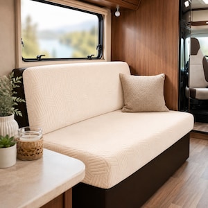 Rv Dinette Bench Slipcover Motorhome Seat Replacement Cushion Protector Stretch Polyester Material Renovation Interior Seating Fabric Camper