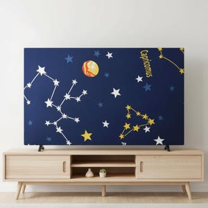 テレビダストカバー フラットスクリーンプロテクター 布製テレビシールド ディスプレイガード リビングルーム装飾 モダン ミニマリストデザイン ホームアクセント 居心地の良い