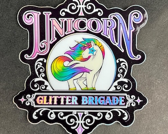 Unicorn Glitter Brigade Holographic Sticker