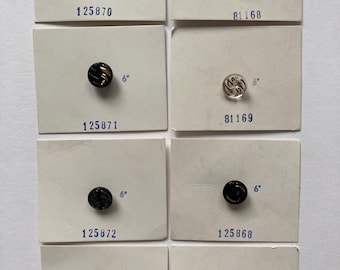 Set of 8 Cards - Artisan "Feather-Leaf" Sculpted Czech Glass Buttons – Gold & Silver Gilded