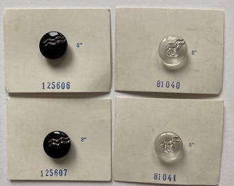 Set of 4 Cards - Luxurious "Golden Wave" Czech Glass Buttons – Hand-Gilded