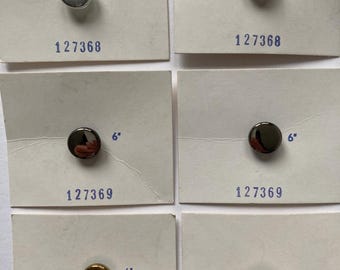 Set of 6 Cards - Reflective Metallic-Finish Glass Buttons – High-Shine Mirror Effect