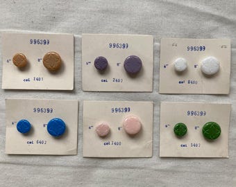 6 set of Vintage Czech Glass Button Sample Cards - Geometric Starburst