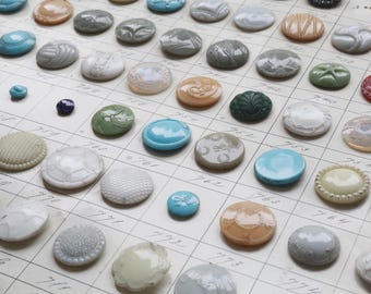 117 Original Pieces - 1920s-1940s Jablonec - Museum Quality Large Vintage Czech Glass Button Sample Card