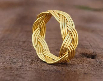 Förgylld ring, 925 sterlingsilver, handgjord ring, charmring, bohemisk ring, lätt ring, moderna smycken, fin ring, statementring