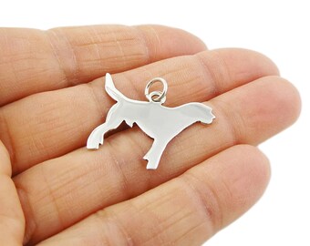Pointer Dog-hänge, 925 sterlingsilver, handgjort hänge, enkelt silverhänge, unisexsmycken, bohemiskt hänge, djurälskare-hänge
