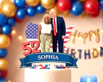 Personalized Trump Cake topper Printable: President Trump Cake Decor, Trump Party Decorations (Digital Download)