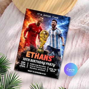 World cup birthday party invitation
