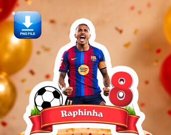 Personalized Raphinha Cake Topper, Raphinha Party decor, Soccer Cake Decoration Printable (Digital Download)