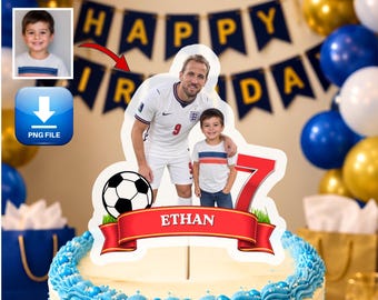 Personalized Harry Kane Cake topper Printable, Harry Kane Cake decor, Harry Kane Party decorations (Digital Download)