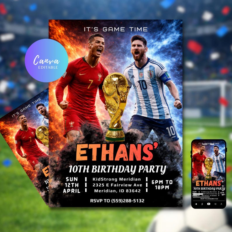 World cup birthday invitation