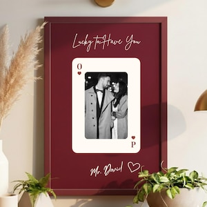 Benutzerdefinierte Spielkarte Fotodruck Vorlage, Glück haben Sie Canva Vorlage, Geburtstagsgeschenk (Digitaler Download)