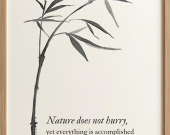 Printable Zen Bamboo Wall Art with Inspirational Nature Quote