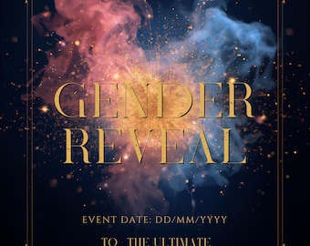 Gender Reveal Invitation, "Smoke, Sparks & Surprise"
