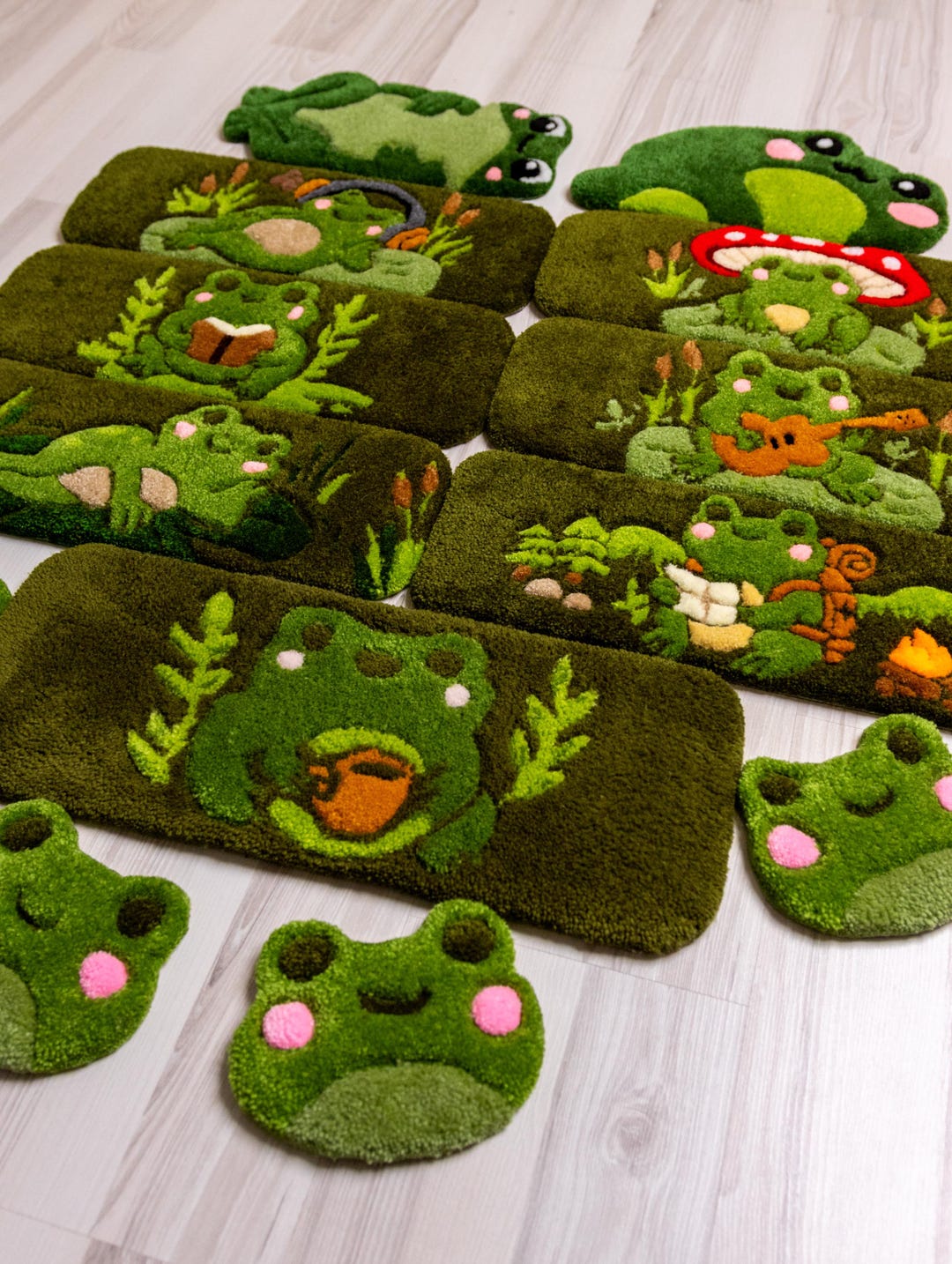 Frog Rugs Custom Frog Keyboard Rug – Kawaii Frog Series | Hand-tufted Wrist Rest ...