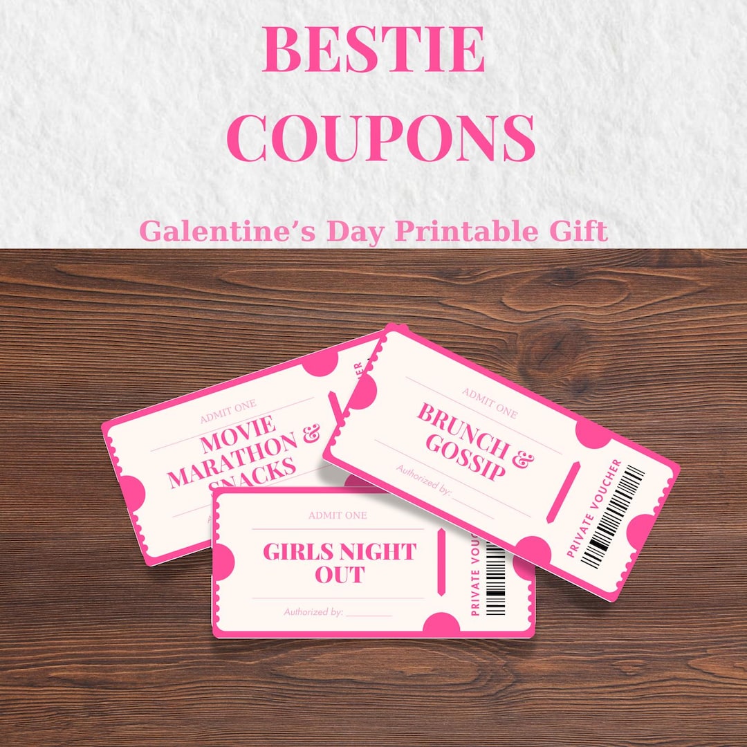 Bestie Coupons Printable | Best Friend Coupon Book | Galentine’s Day ...