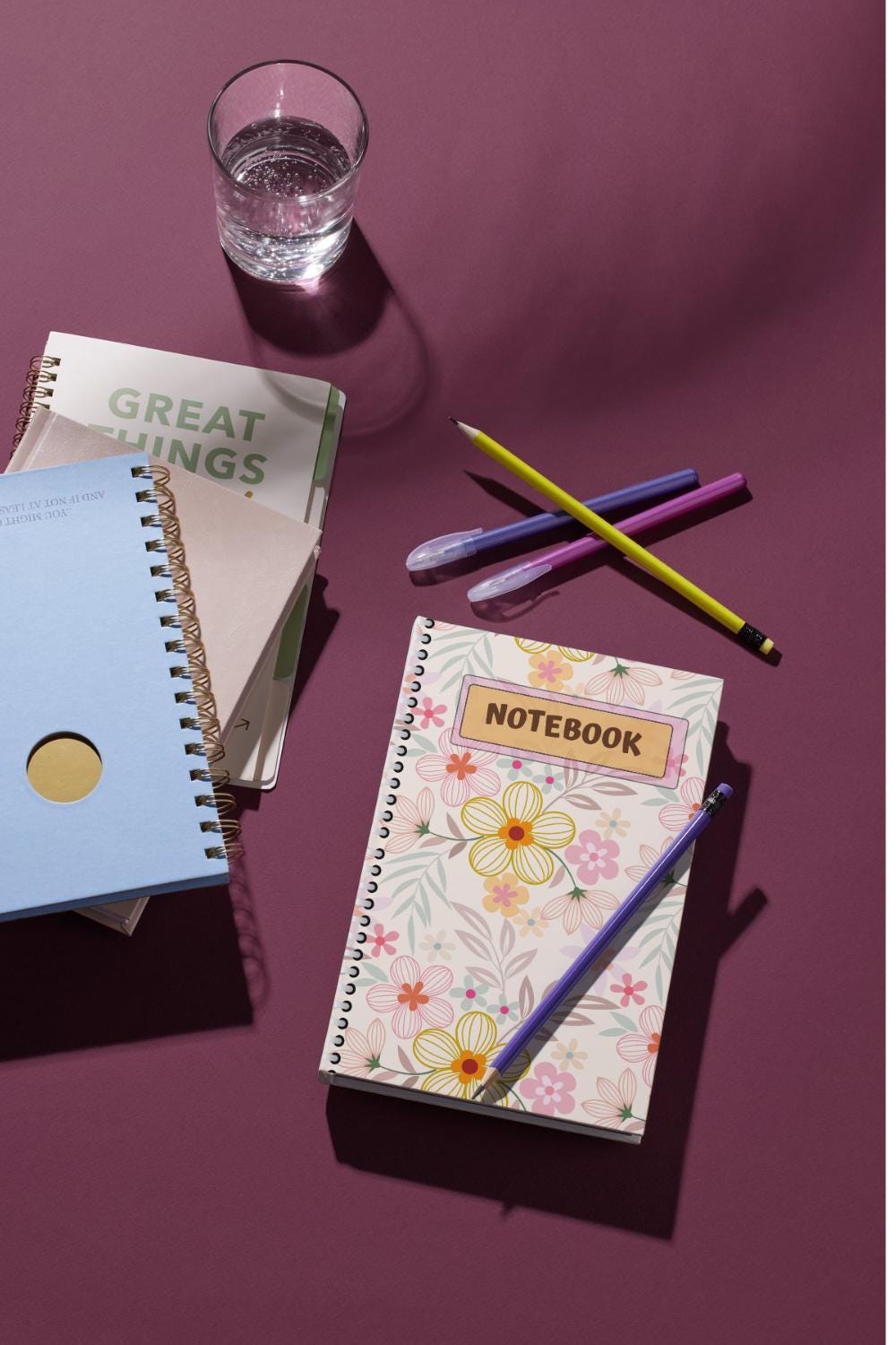 Minimal Floral Notebook | Printable Journal | A4 Digital Notes Pages - Etsy