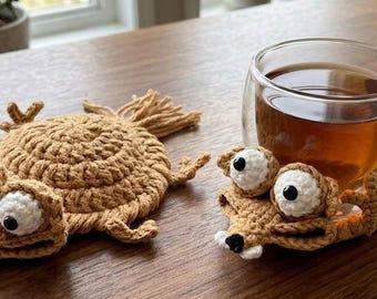 Patrón de posavasos de ganchillo Scratch, portavasos inspirado en la Era de Hielo (descarga en PDF)