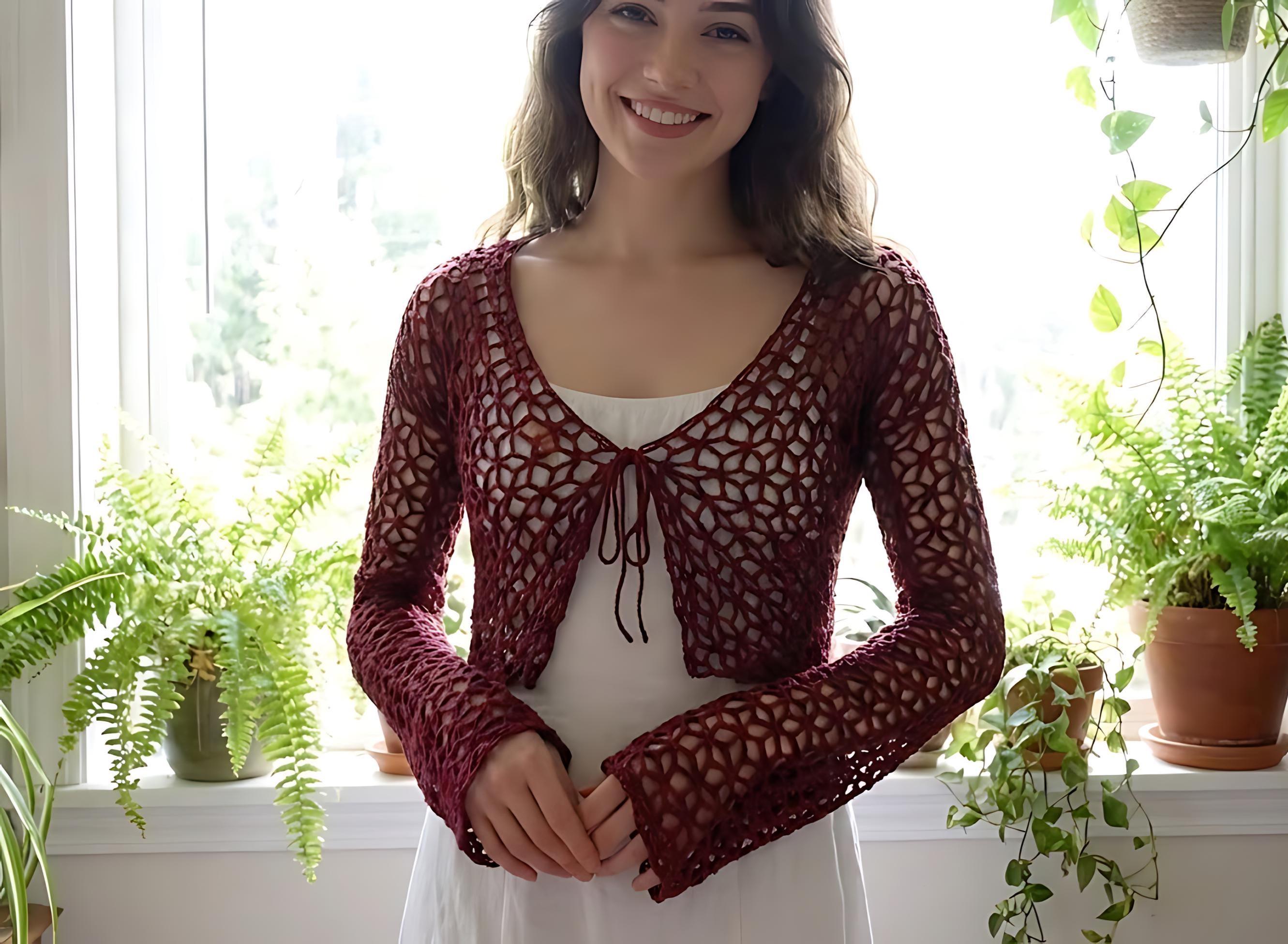 40 Lace Cardigan Crochet Patterns to Refresh Your Handmade Wardrobe 16 Floral Lace Cardigan Flower Motif Lace Cardigan Easy