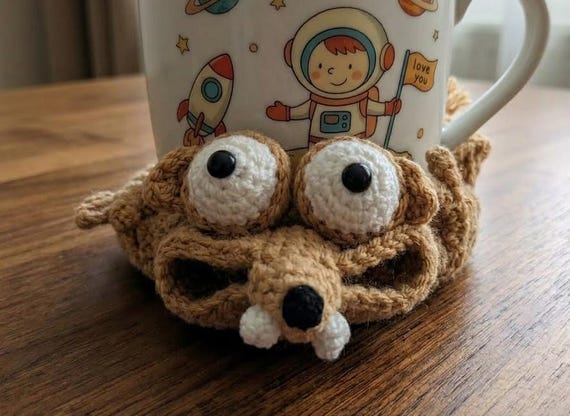 Scrat Crochet Coaster Pattern, Ice Age Inspired Drink Holder (PDF