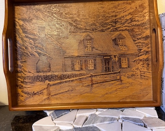 Cabin Wood Serving Tray