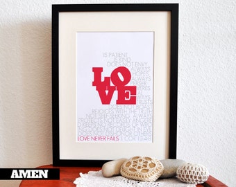 1 Corinthians 13:4-8. Love. 8x10. DIY. Printable Christian Poster.Bible Verse.