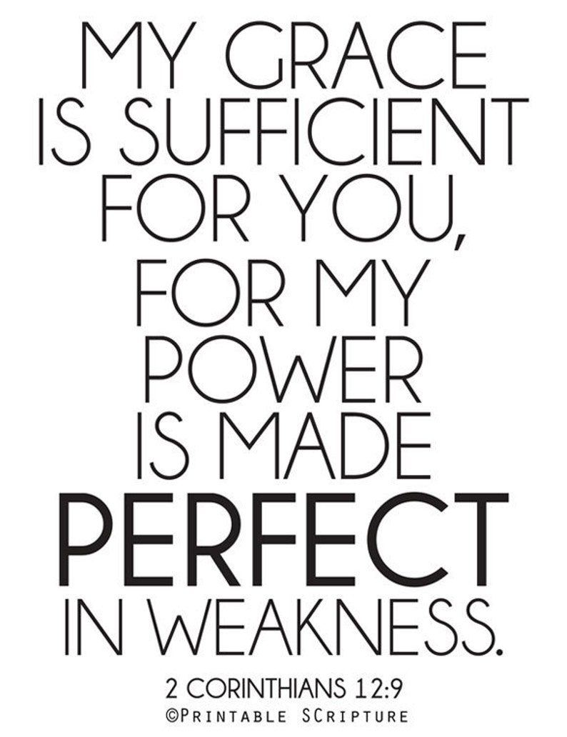 My Grace is Sufficient. 2 Corinthians 12:9. 8x10 DIY Printable Christian Poster. PDF. Bible Verse. image 2