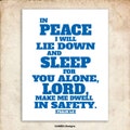 In Peace We Sleep. Psalm 4:8. 8x10in  DIY Printable Christian Poster. PDF. Bible Verse.