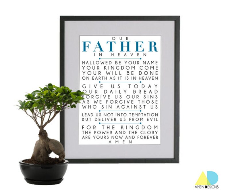 The Lord's Prayer. NIV. DIY. PDF. A3 for 11x14. Printable Scripture Poster. Bible Verse. image 2