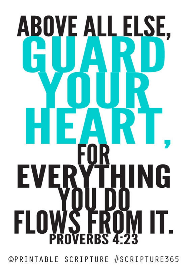 Guard Your Heart. Proverbs 423. 8x10. DIY Printable Christian Poster