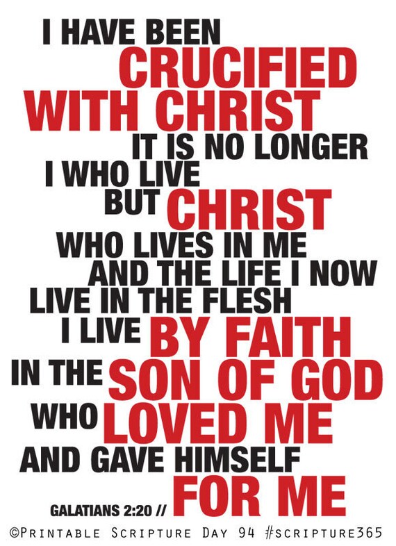 Galatians 2:20. Crucified With Christ. 8x10in. DIY. Printable | Etsy