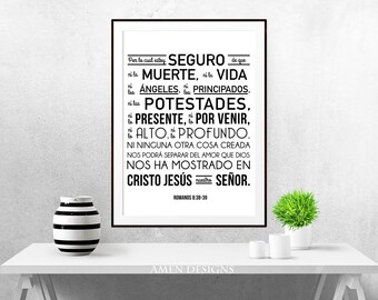 Romanos 8:38-39. Romans. Neither-Nor. 8x10. DIY Printable Christian Poster. Bible Verse.