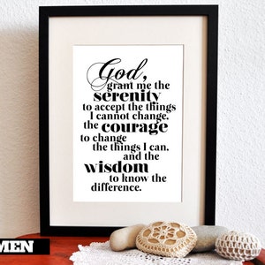 printable typographyserenity prayer 8x10 diy pdf etsy