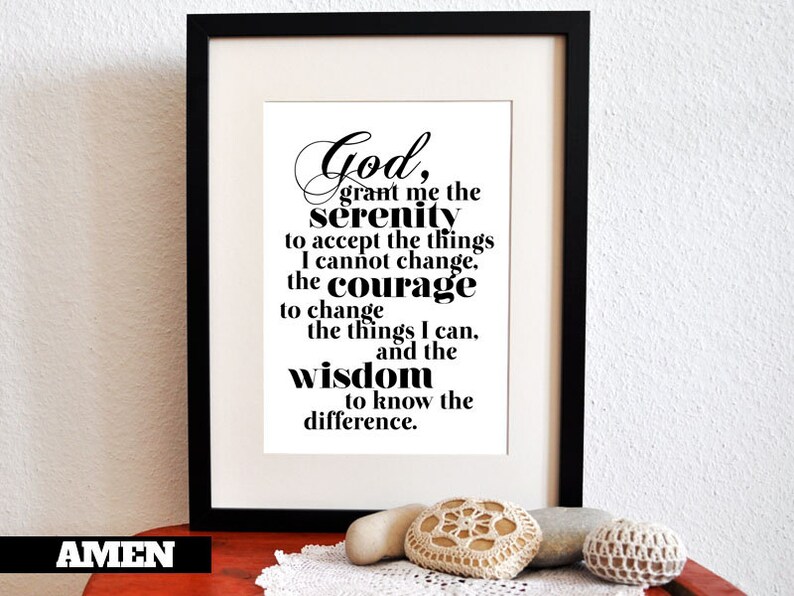 printable typographyserenity prayer 8x10 diy pdf etsy