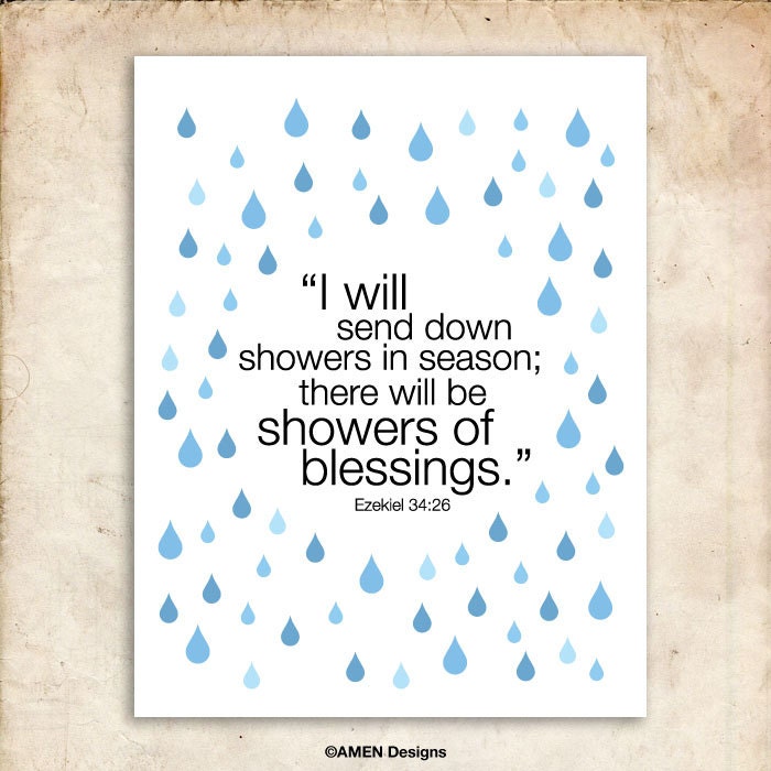 Ezekiel 3426. Showers of Blessing. 8x10 DIY Printable Christian Poster