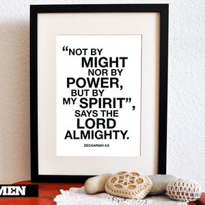 Zechariah 4:6. By the Spirit. 8x10. DIY Printable Christian Poster. Bible Verse. image 1