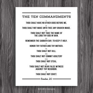 The Ten Commandments. Printable Design. for 11x14 - Etsy