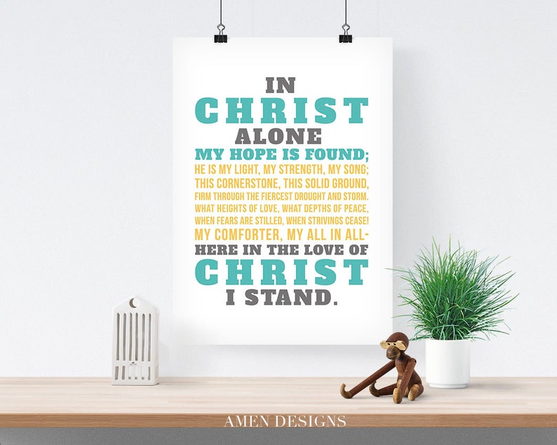 In Christ Alone. 8x10. DIY. Printable. PDF. Christian. Bible Verse. - Etsy
