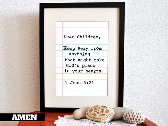 1 John 521 Diy Printable Christian Poster Pdf 8x10 Dear Childrenbible Verse