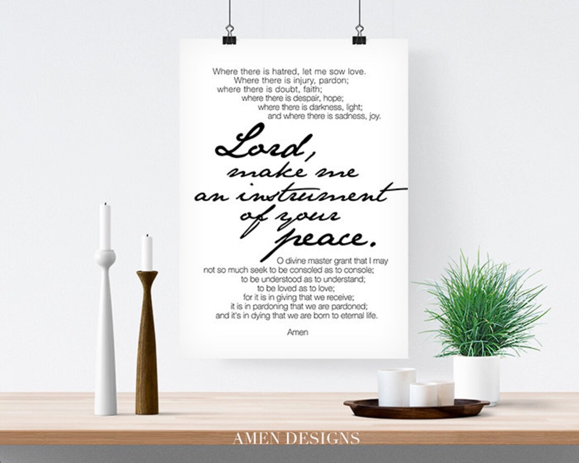 Prayer of Saint Francis. 8x10. DIY. Printable. PDF. Christian. Bible ...