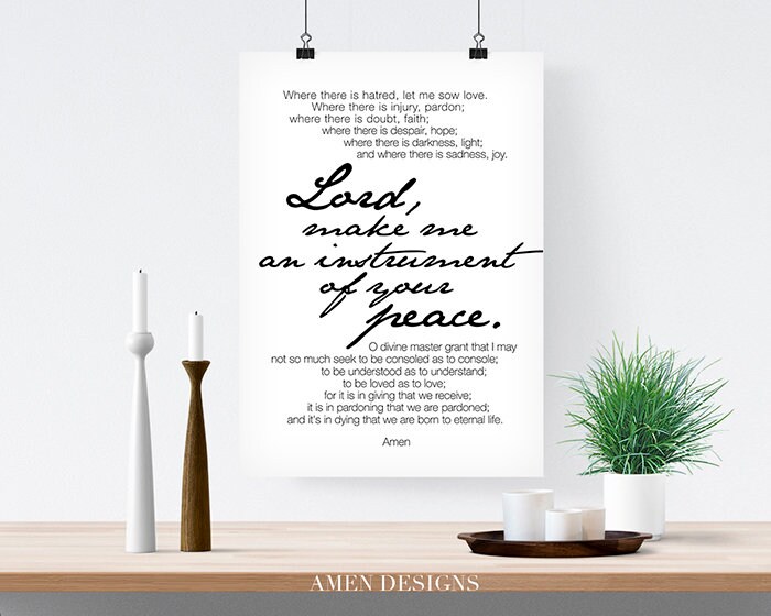 Prayer of Saint Francis. 8x10. DIY. Printable. PDF. Christian. Bible ...