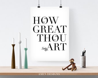 How Great Thou Art. 8x10. DIY. Printable Christian Art.